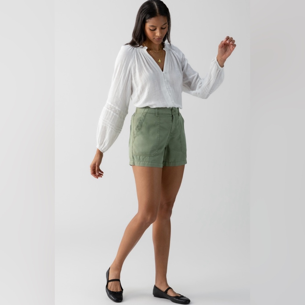 New Social Standard By Sanctuary Fortune Tencel Shorts In Green Tea Size XXL